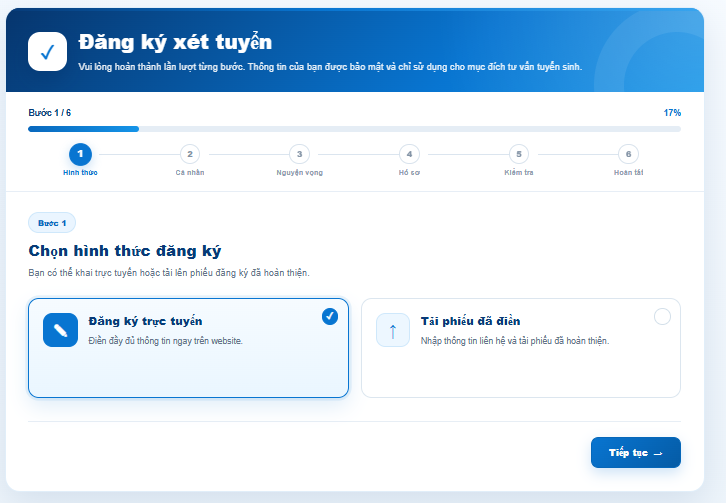 HƯỚNG DẪN NỘP HỒ SƠ ĐĂNG KÝ XÉT TUYỂN ONLINE TẠI VTG