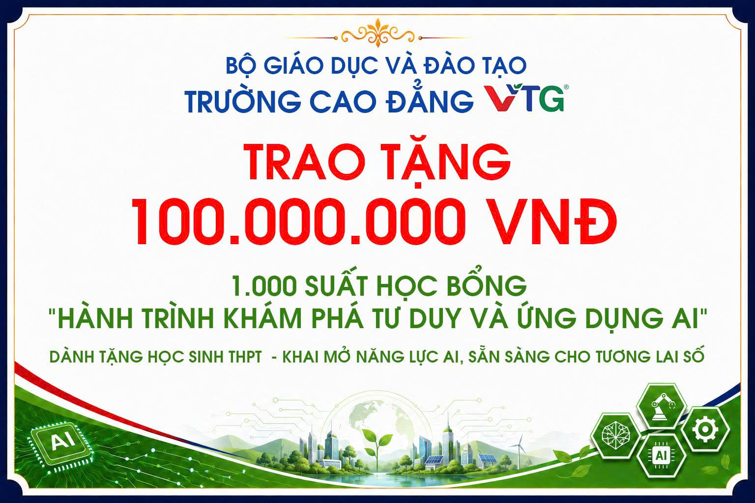 VTG TRAO TẶNG 1.000 SUẤT HỌC BỔNG “FUTURE AI THINKING” TẠI THPT AN HẢI & THPT 25-10